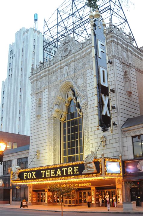 Fabulous fox st. louis missouri - St. Louis, MO 63103 USA (314) 534-1678 . Tickets Phone: (314) 534-1111 . Box ... The Fabulous Fox Theatre opened in 1929 as a movie palace, and was one of the first theatres in the nation to be built with full "talkie" equipment for …